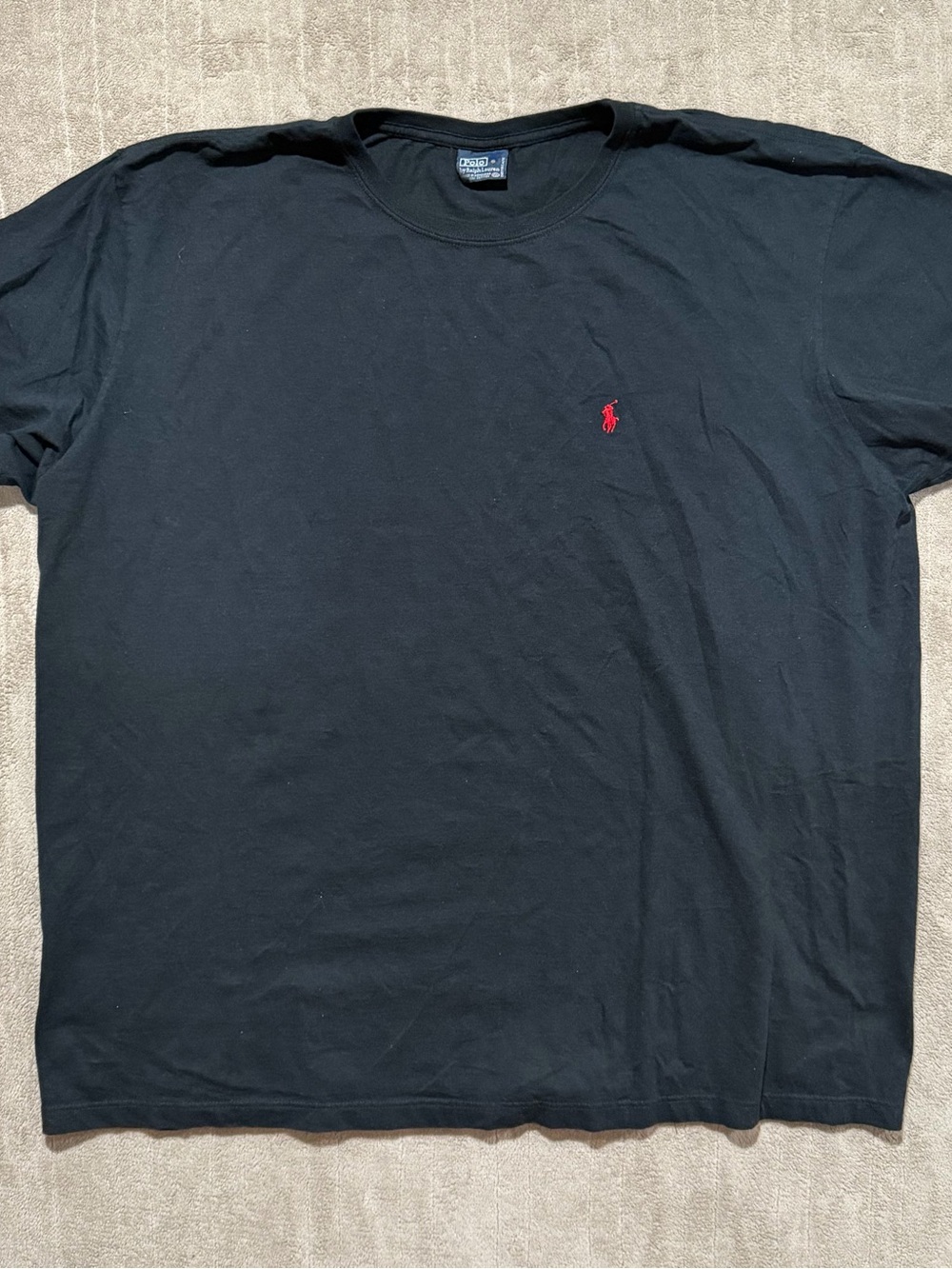 VTG Polo Ralph Lauren Black Soft Cotton T-Shirt Men’s 2XL Red Pony 90s EUC